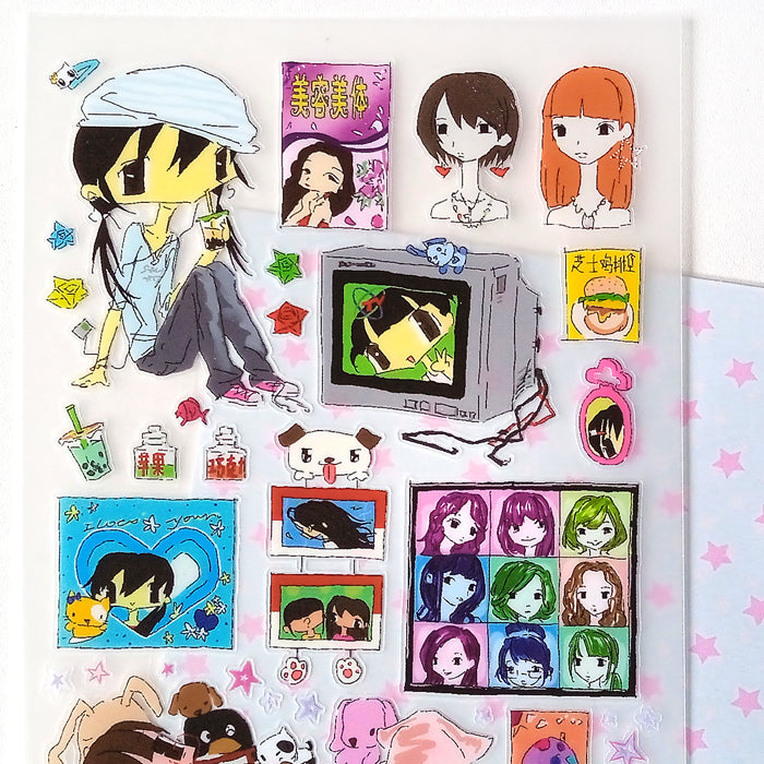 COZY AT HOME STICKERS – 7:45