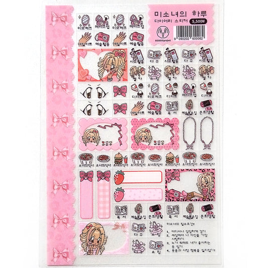 BISHOJO PINK DIARY STICKERS – GOGO! PROJECT