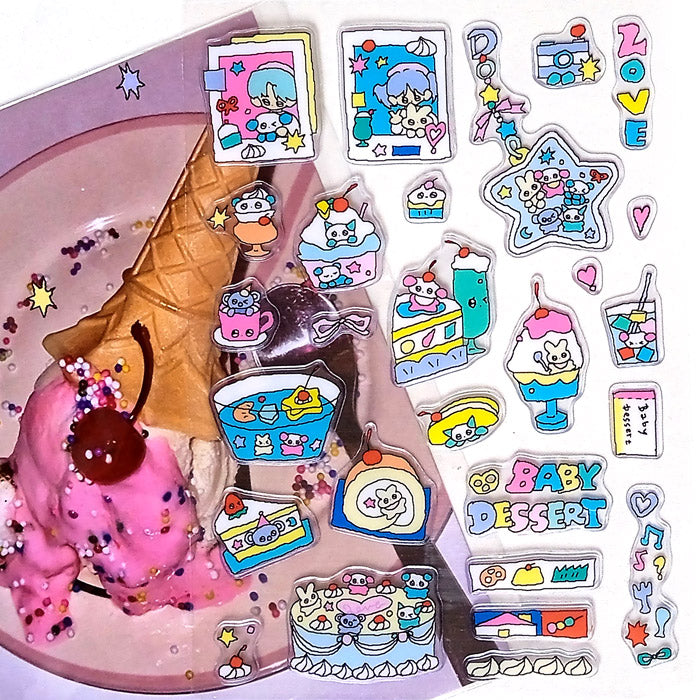 ICE CREAM CAKE 3D STICKERS – CREAMHONEY
