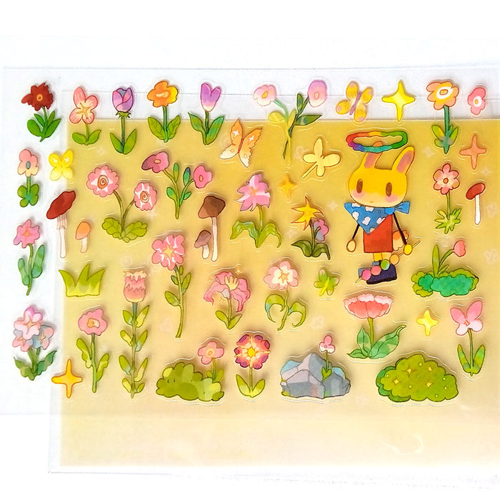 RABBIT FLOWERS STICKERS – 9 WATERS STREET
