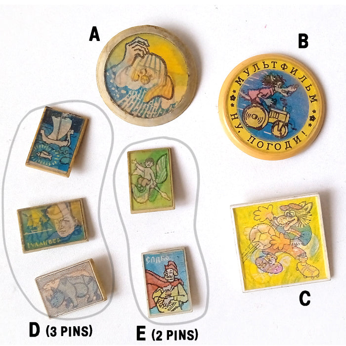 VINTAGE LENTICULAR SOVIET PINS