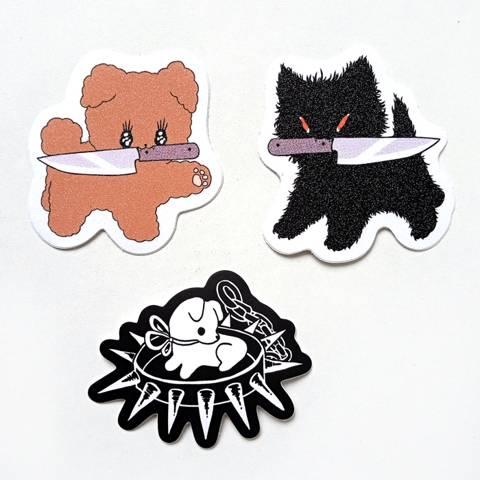 BAD KITTY AND PUPPIES STICKERS – XUH