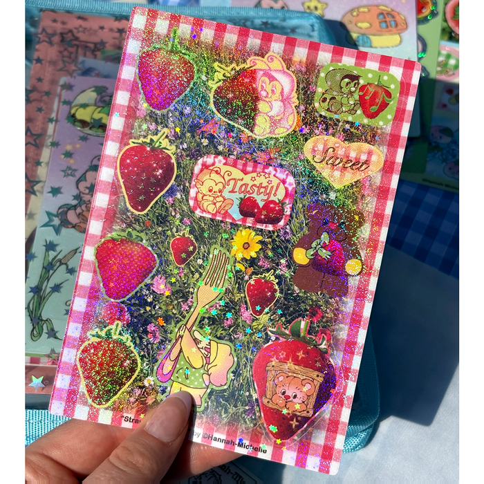 STRAWBERRY PICNIC STICKERS – HANNAH-MICHELLE