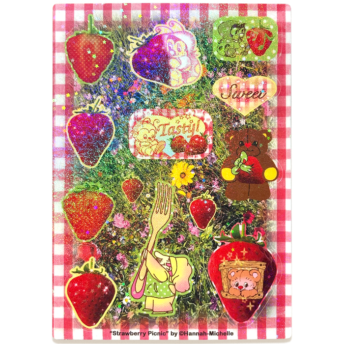 STRAWBERRY PICNIC STICKERS – HANNAH-MICHELLE