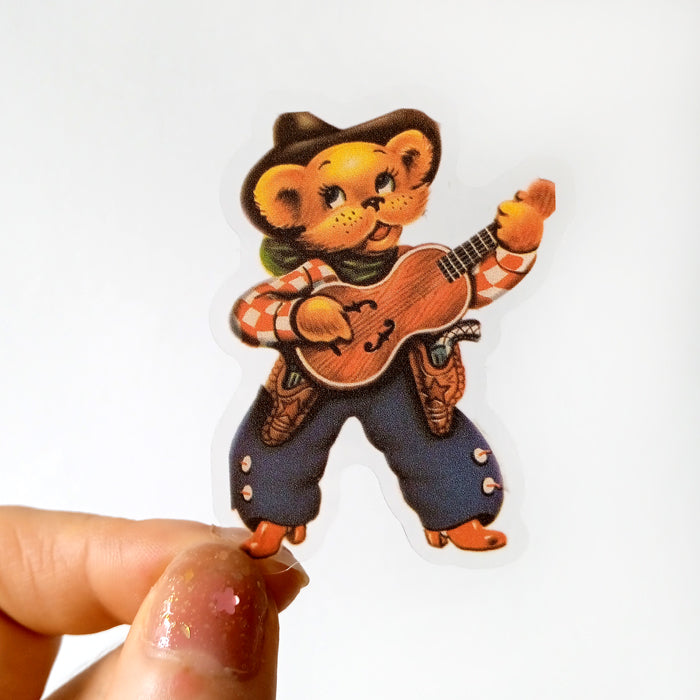 VINTAGE BEAR CLEAR STICKERS