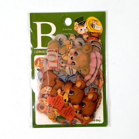 VINTAGE BEAR CLEAR STICKERS
