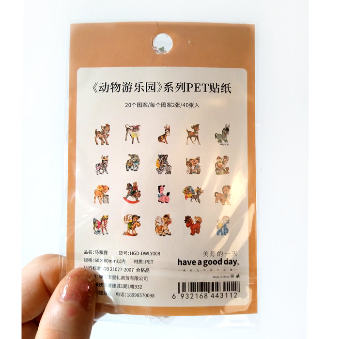 VINTAGE DEER CLEAR STICKERS