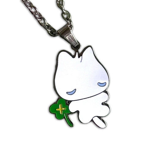 CLOVER NECKLACE ★ WHITE CAT – SUNONEBIRD