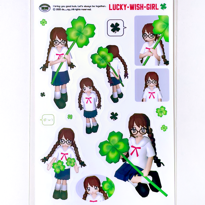 LUCKY WISH GIRL STICKERS – DANG-I