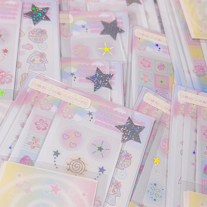 PEARLY BUTTON STICKER & NOTES SET