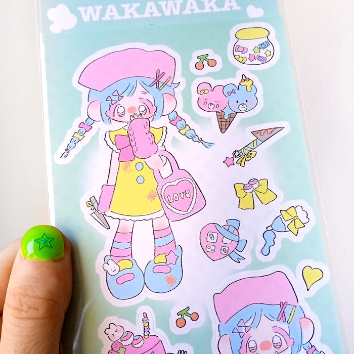 SWEET GIRL STICKERS ★ GREEN – WAKA WAKA